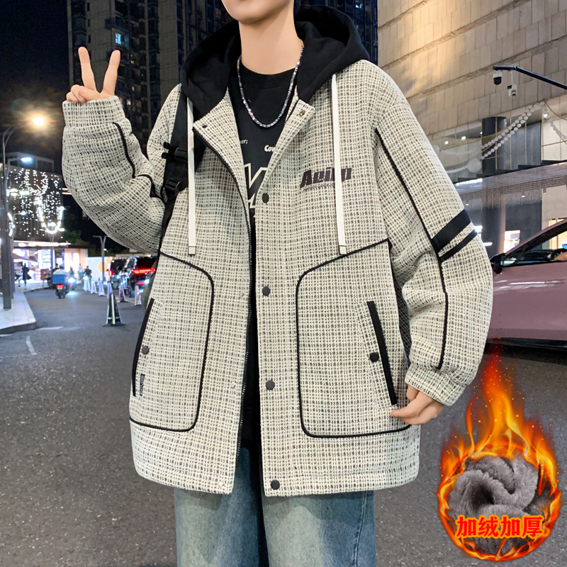 2025秋季新款青少年男士外套潮流百搭学院风宽松学生连帽休闲夹克