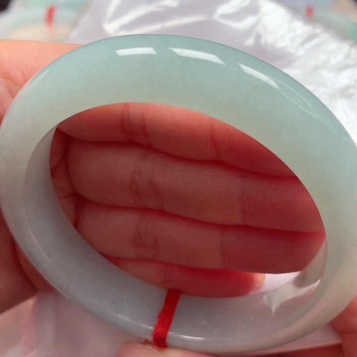 翡翠手镯未镶嵌冰晴蓝59宽版