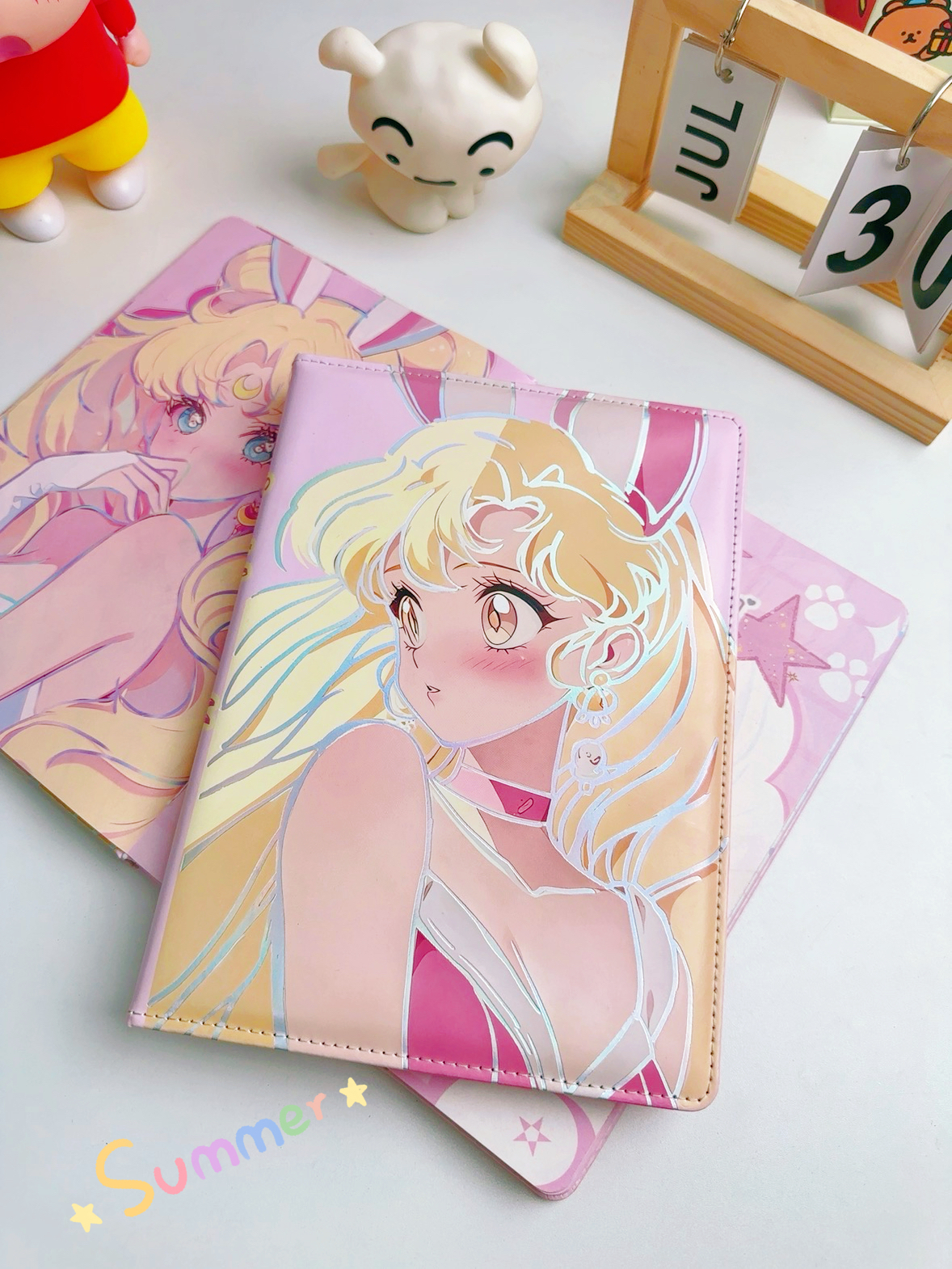 【现场配货】高颜值ins风A5活页本皮面彩页本可爱卡通大学生办公用