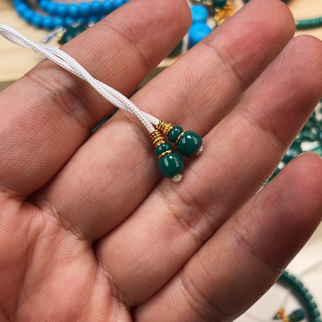 红***灯绿松石未镶嵌弟子珠