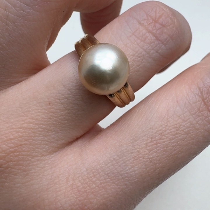 海水珍珠戒指银S925镶嵌