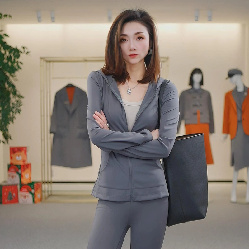 GIRDEAR/哥弟运动拉链开衫卫衣宽松修身显瘦女士健身户外1400810