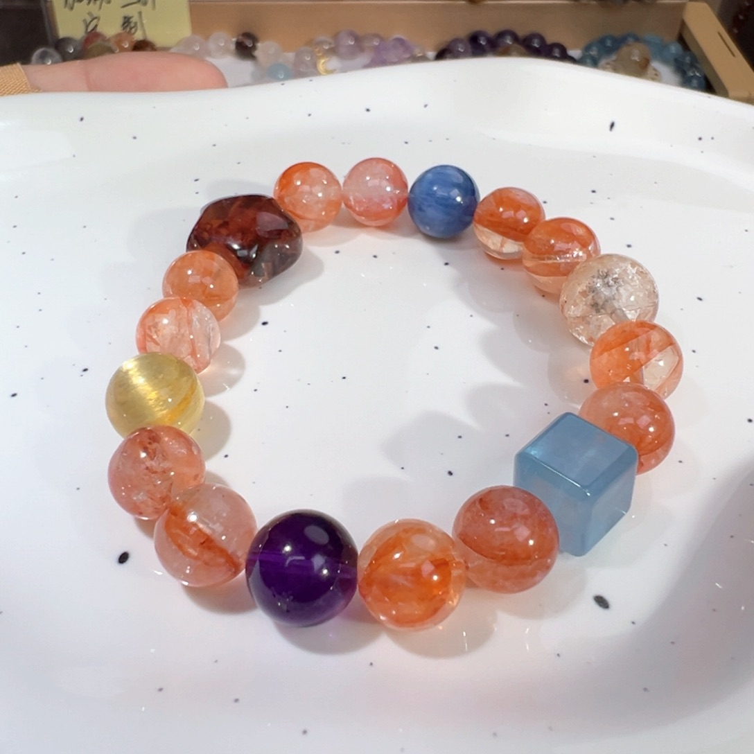 水晶手绳未镶嵌红胶花