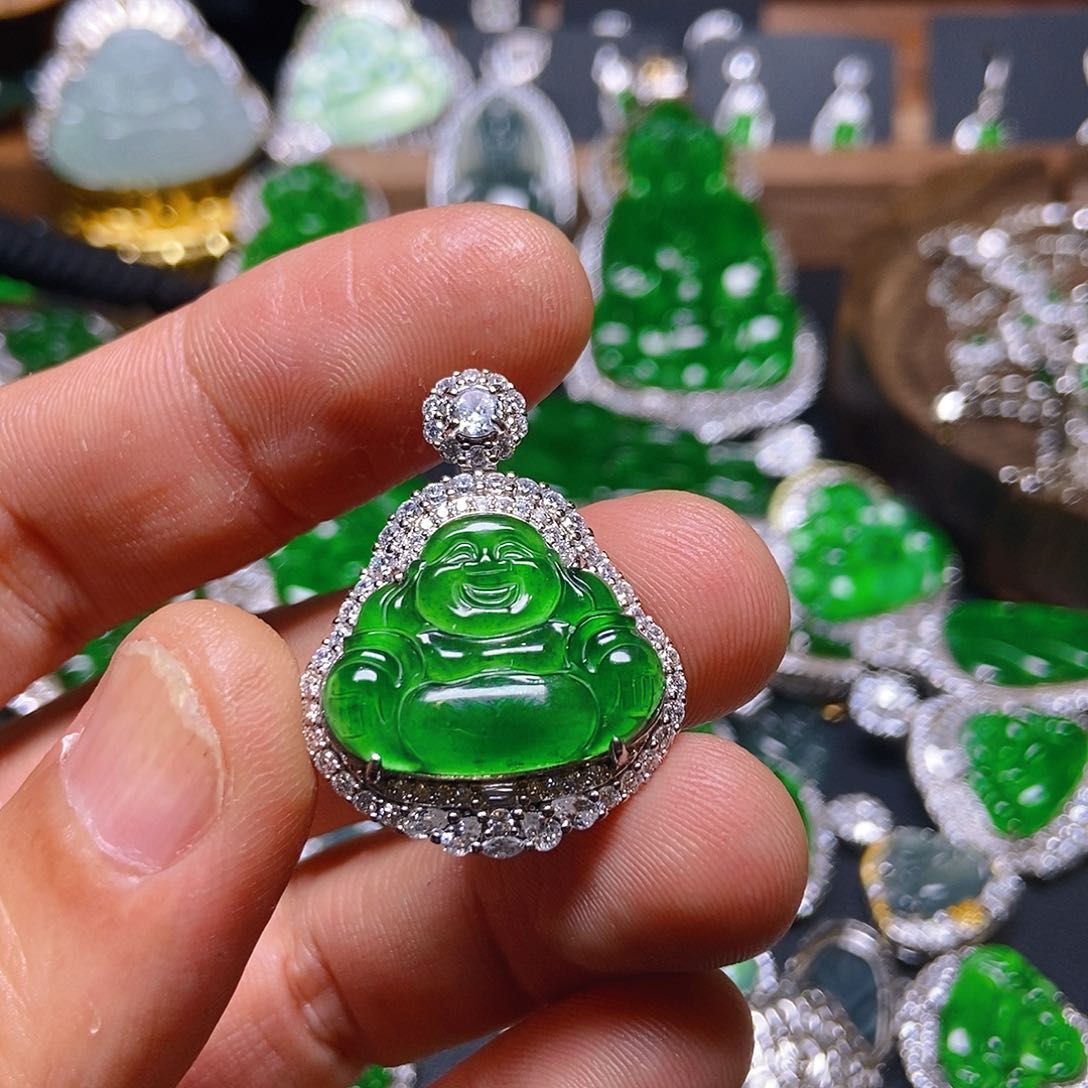 翡翠吊坠(不含链)银S925镶嵌294吊坠