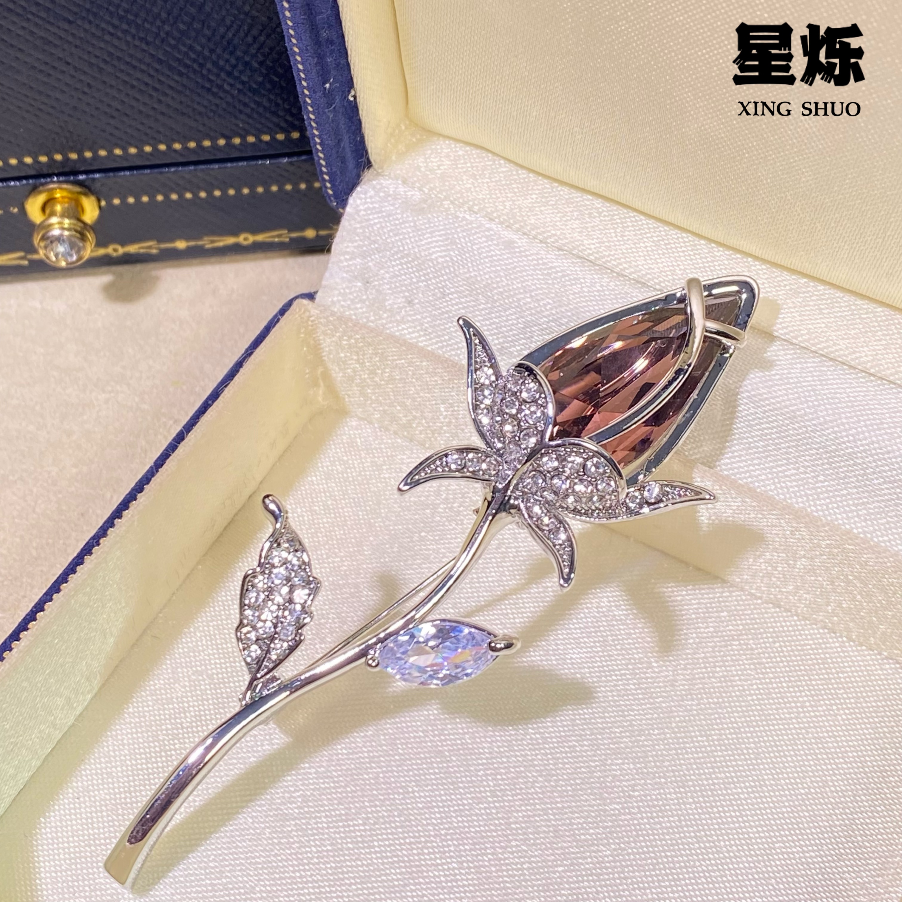 合金胸针 【紫色郁金香】轻奢高档时尚百搭简约优雅精致设计感4325