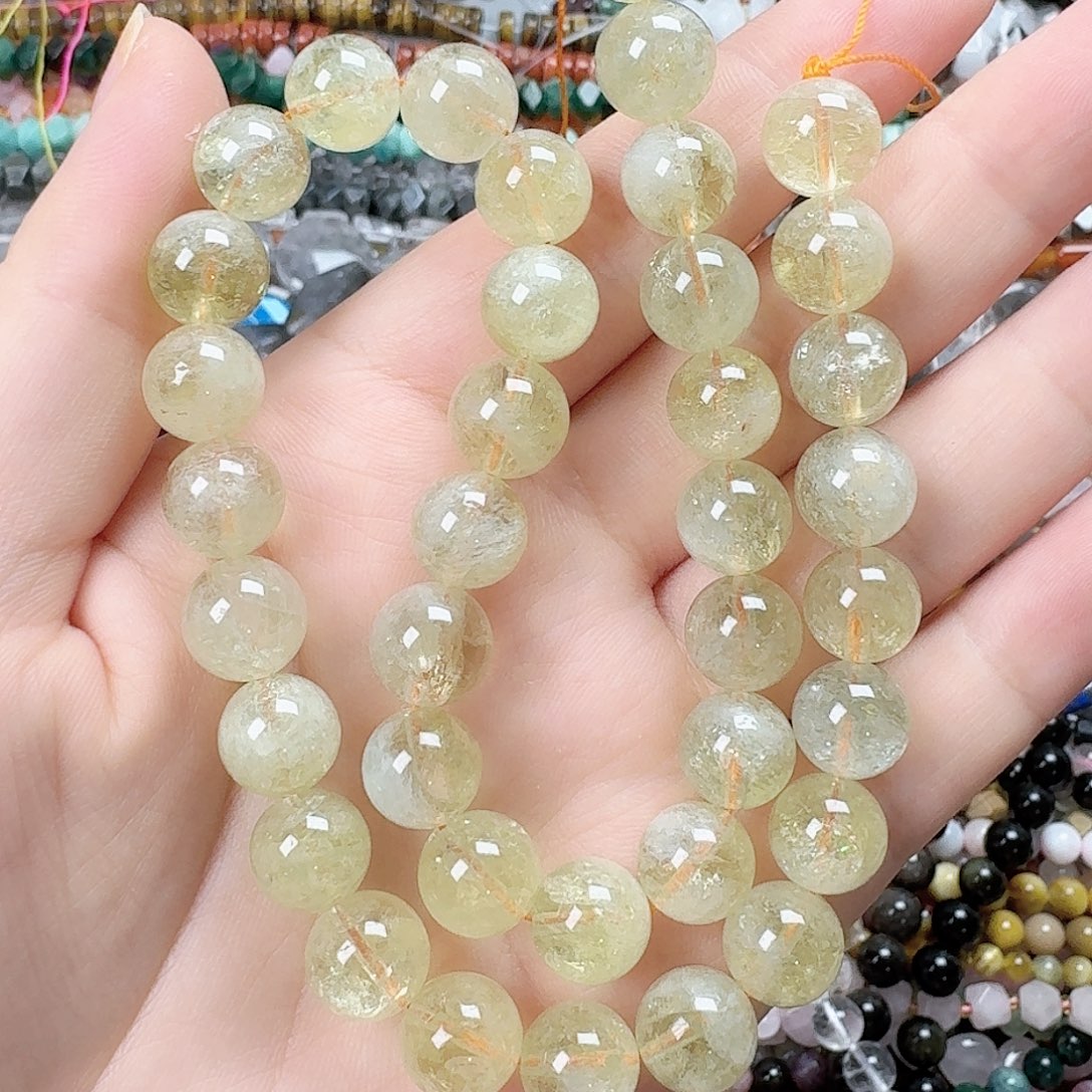 玛瑙/玉髓未镶嵌珠宝半成品卡10黄水晶一条