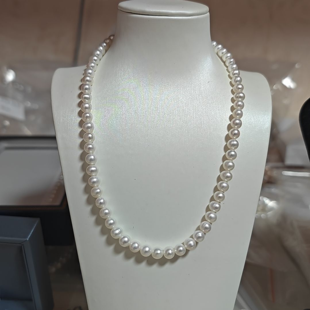 淡水珍珠项链银S925镶嵌