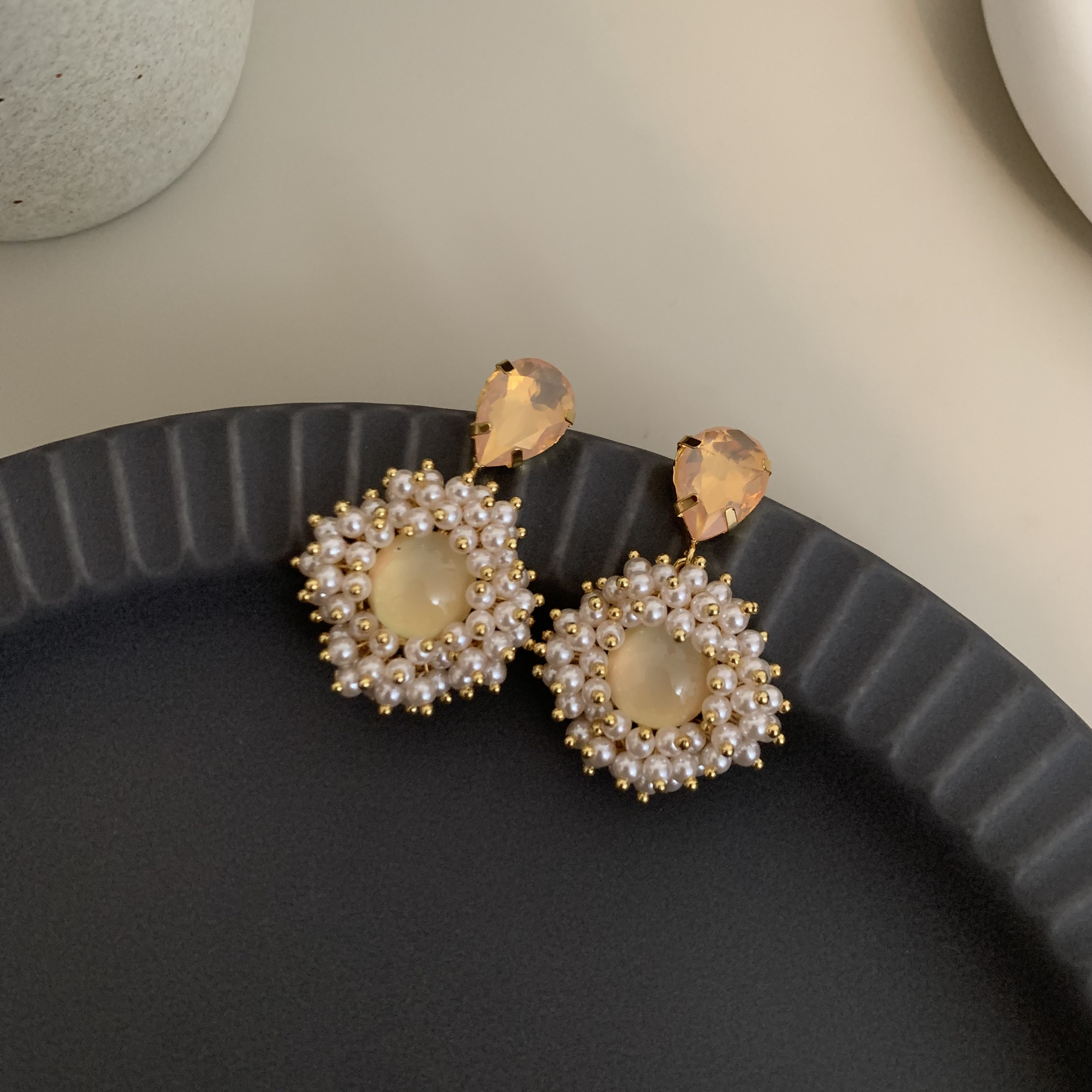 拾来花A38【蜜糖花语耳坠】浪漫温柔优雅丨行星琉璃光