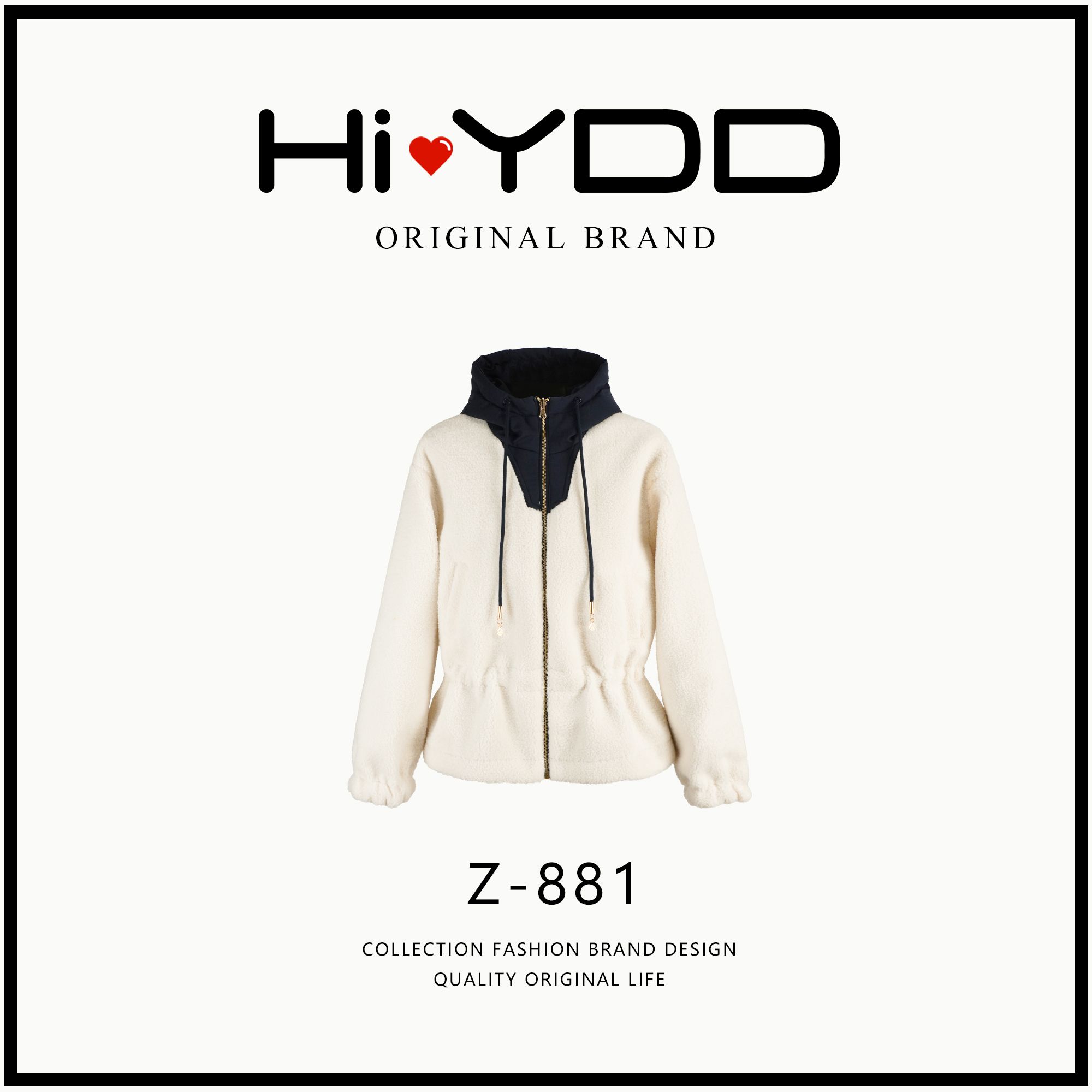 YDD•「Z-881」杨幂同款外套女冬季新款加绒收腰加厚保暖棉服HH-6839