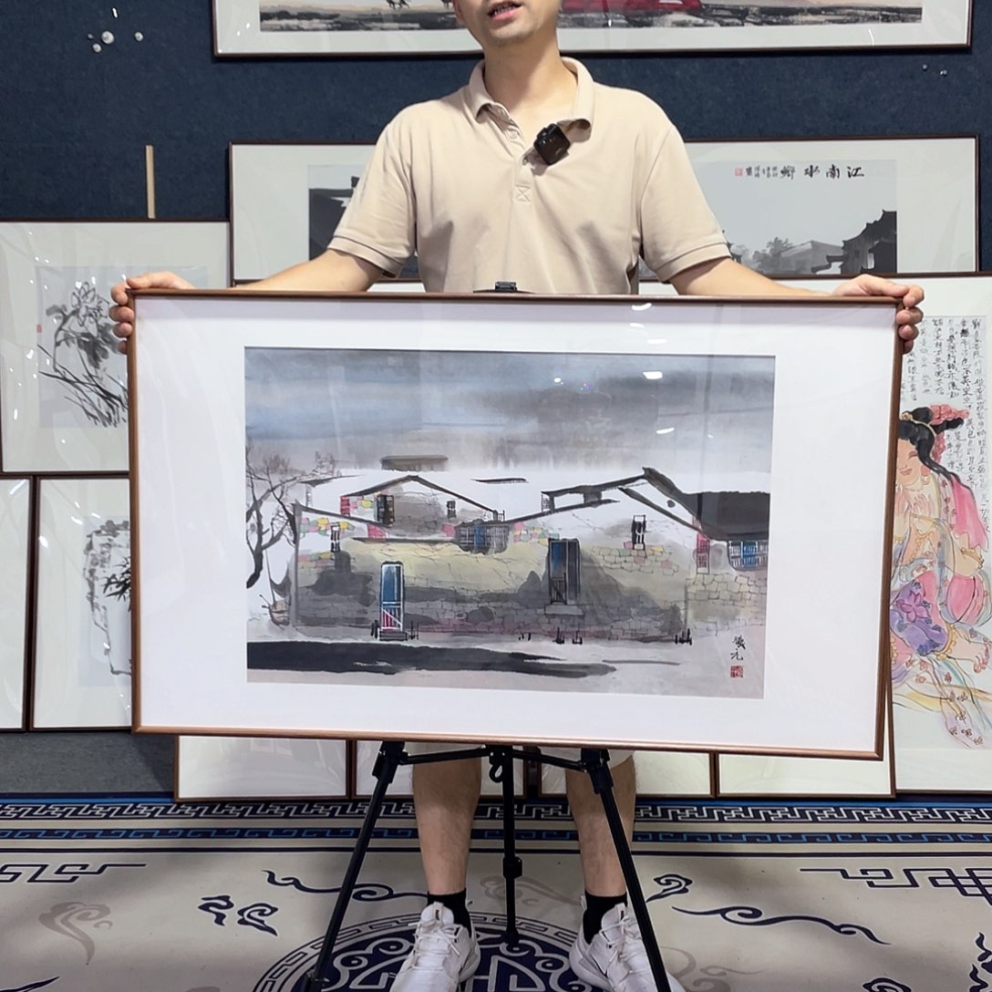 国画手绘画作品带框60/100