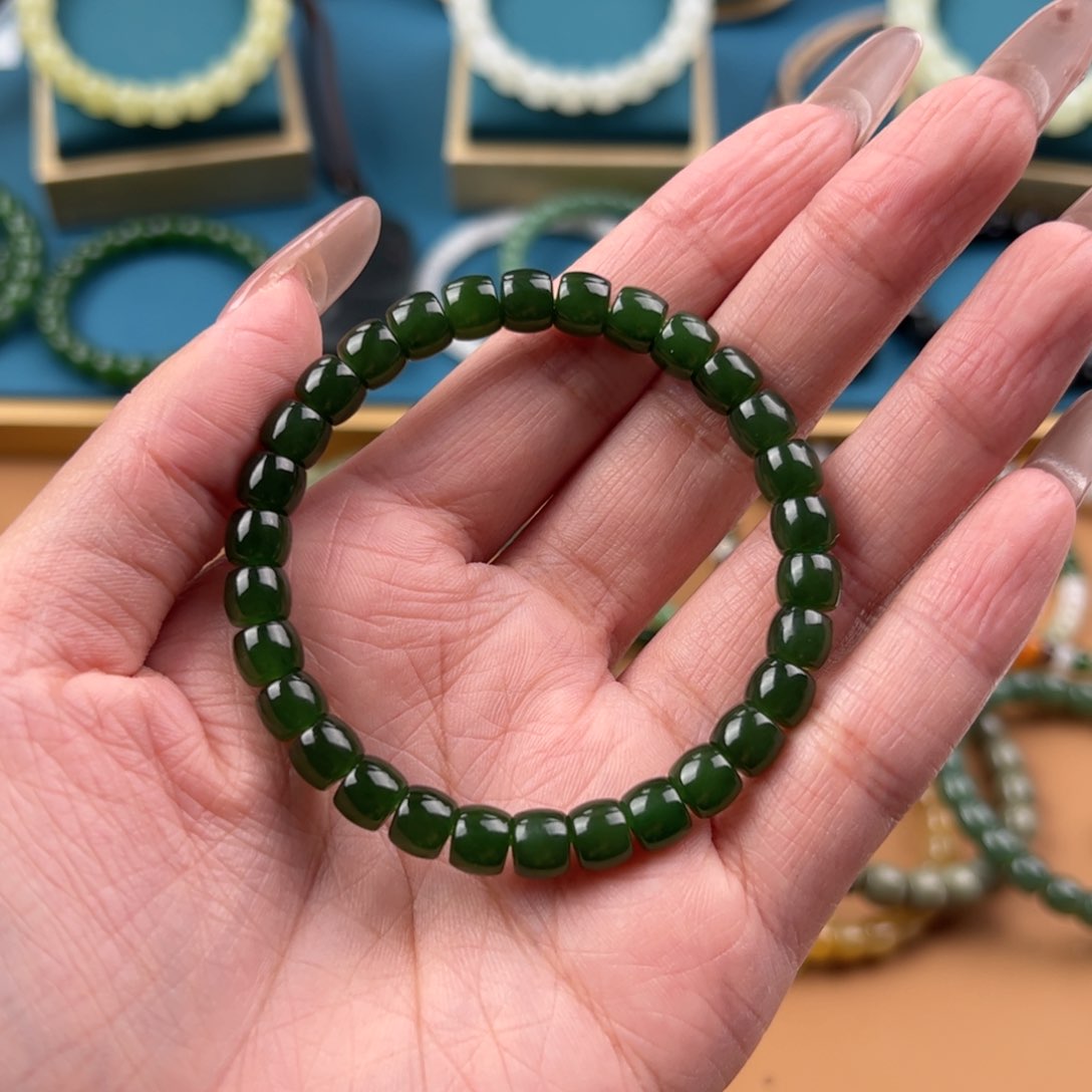 手链未镶嵌和田玉（糖玉）