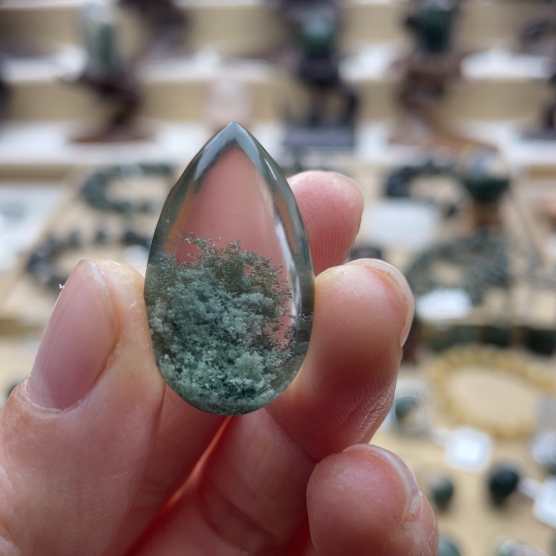 水晶颈饰未镶嵌绿幽灵聚宝盆水滴