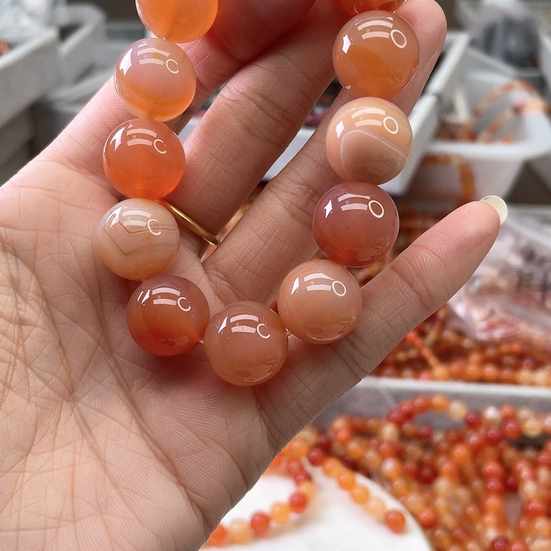 玛瑙/玉髓耳钉合金风***然玛瑙单圈卡15+