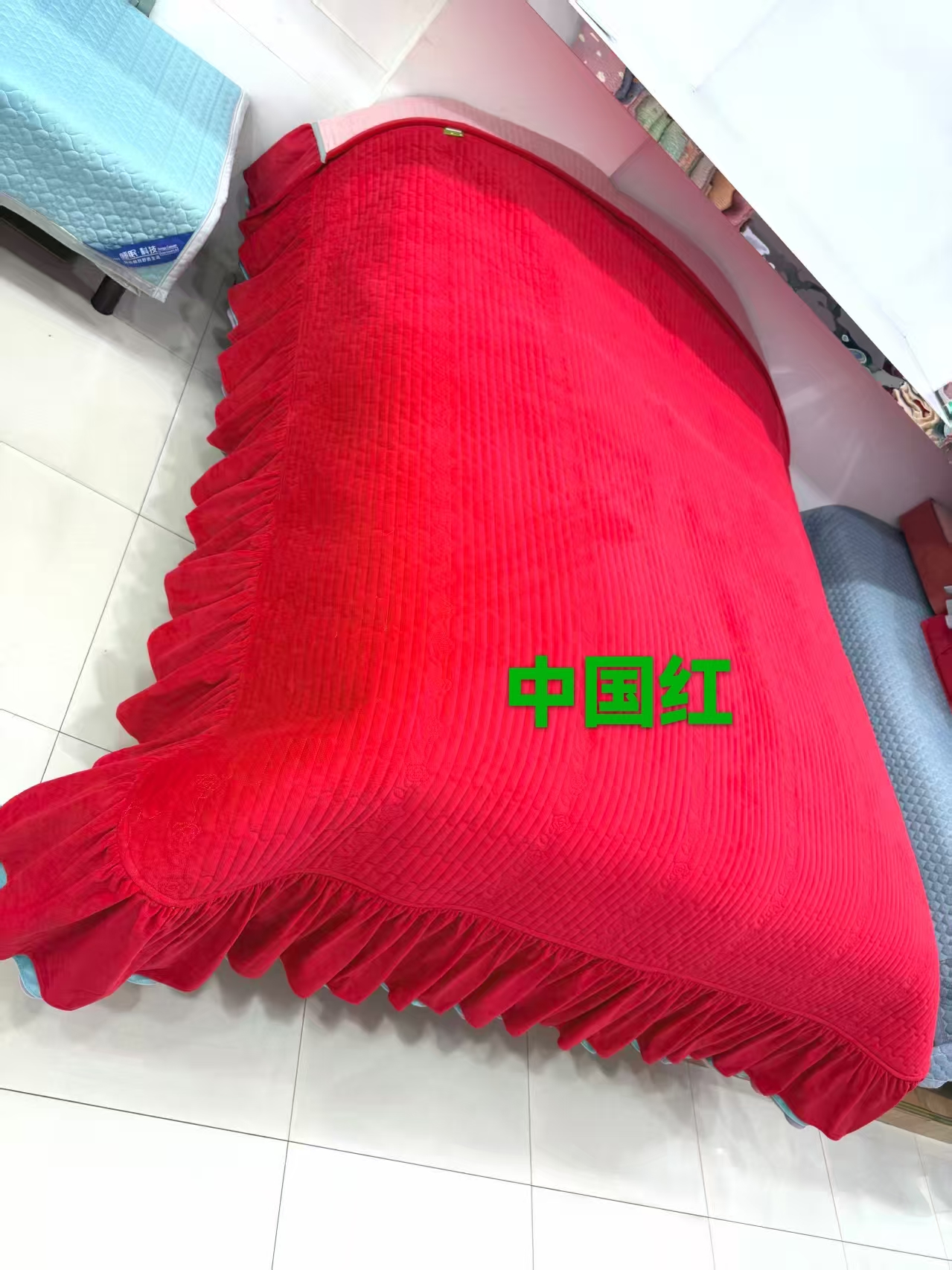 新款玫瑰裙 单边夹棉加厚绒床盖婴儿绒宝宝绒冬季纯色床裙床盖