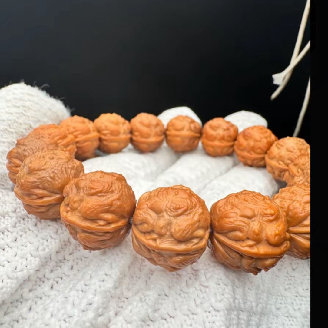 核堂出品-全品麒麟蟾王猴头核桃手串
