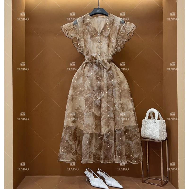【悠】春夏丨设计师轻奢法式印花女士连衣裙 CX-2024536
