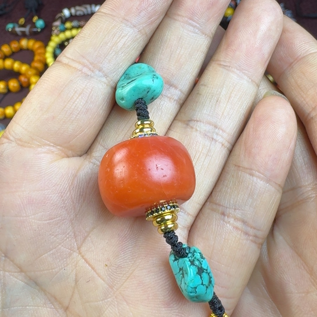 景***辉玻璃颈饰扎西强推荐藏传一件