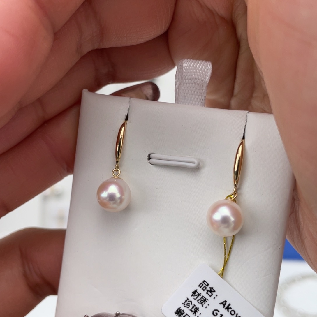 海水珍珠耳饰18K金镶嵌