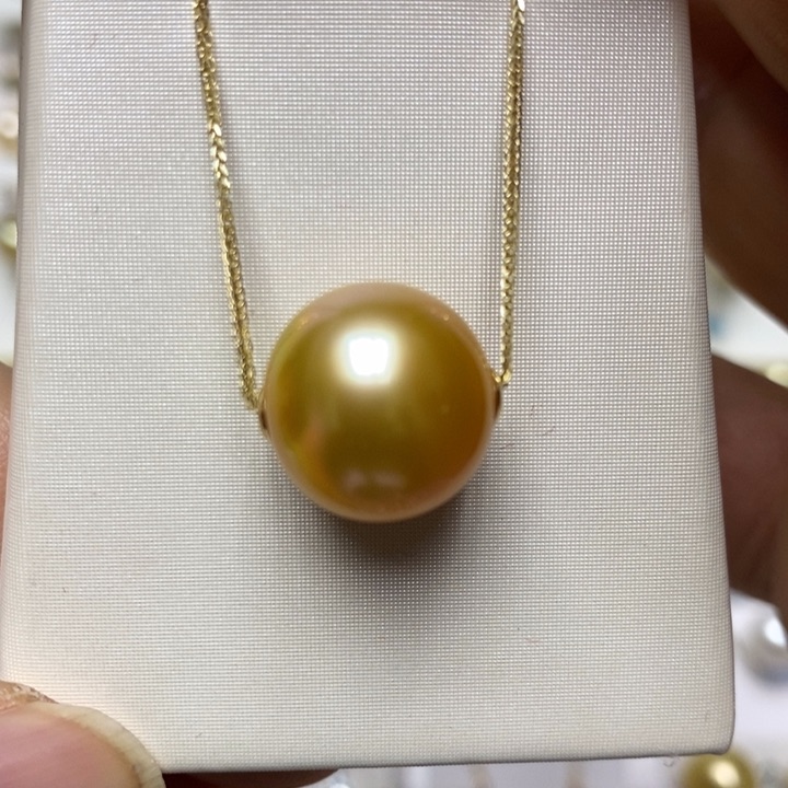 海水珍珠金珍珠路路通18K金镶嵌