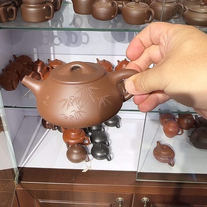 茶壶紫砂石瓢刻绘