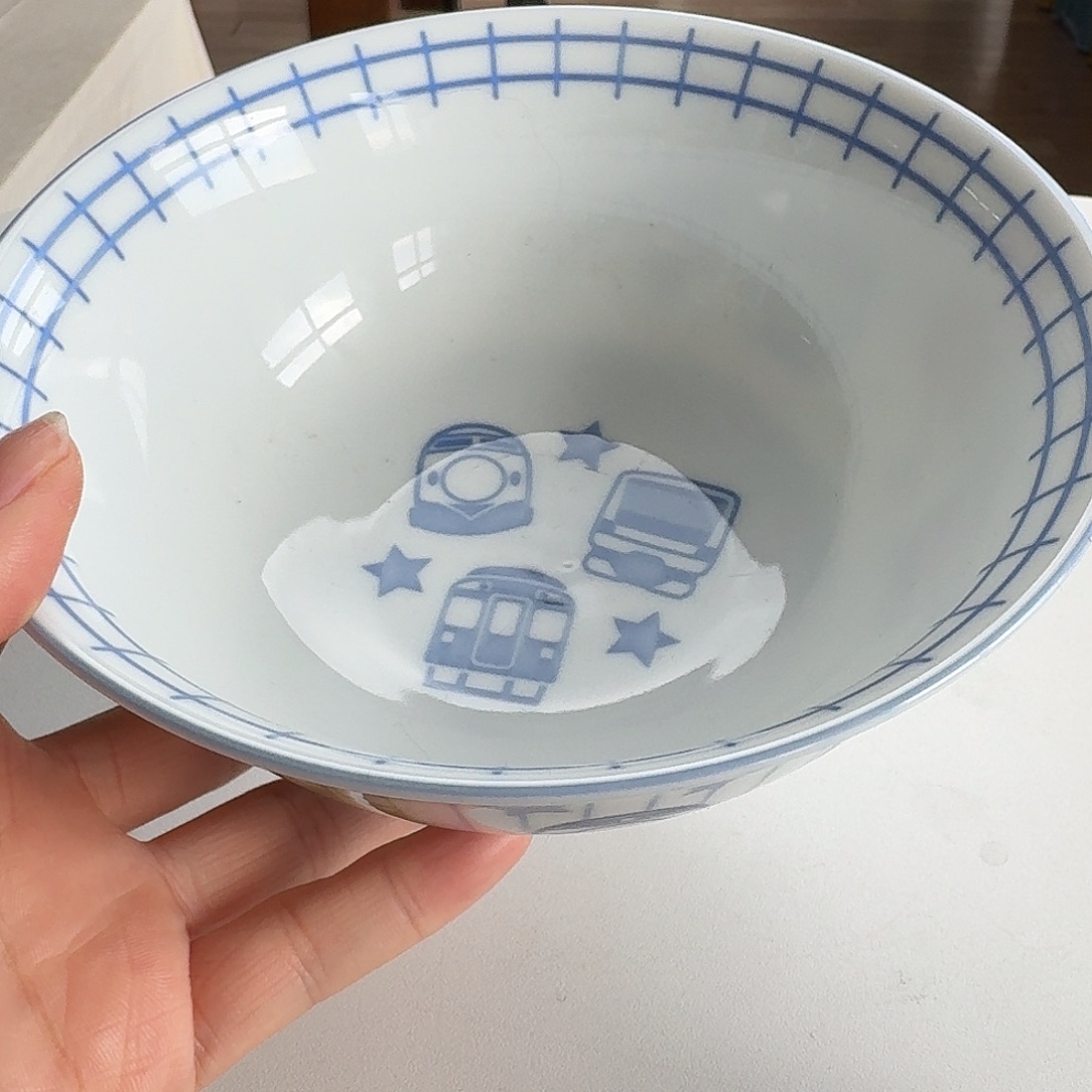 瓷16厘米卡通小火车面碗