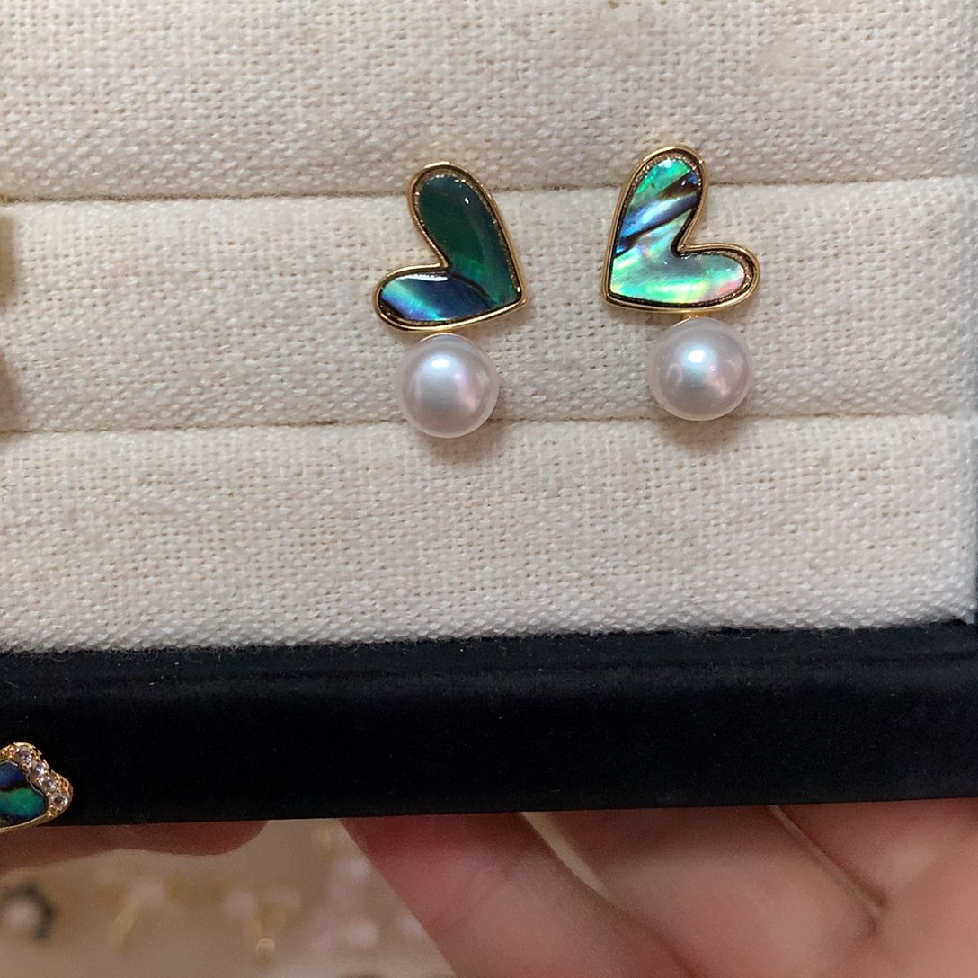 淡水珍珠耳饰合金