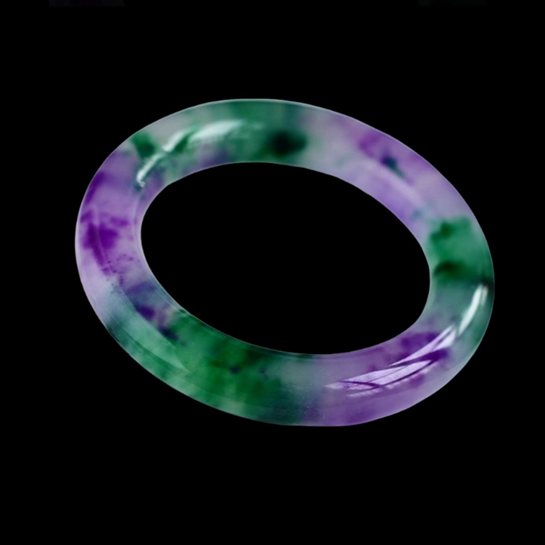 聚鑫珠宝紫气东来精美紫罗兰胖圆条手镯