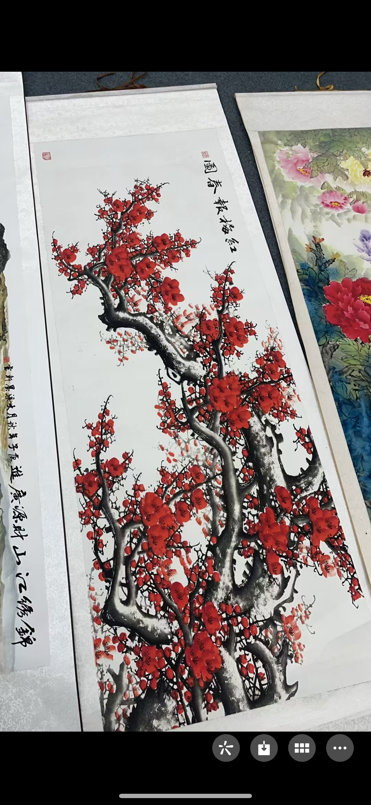 红梅报春图3.5米✖️96厘米卷轴挂画