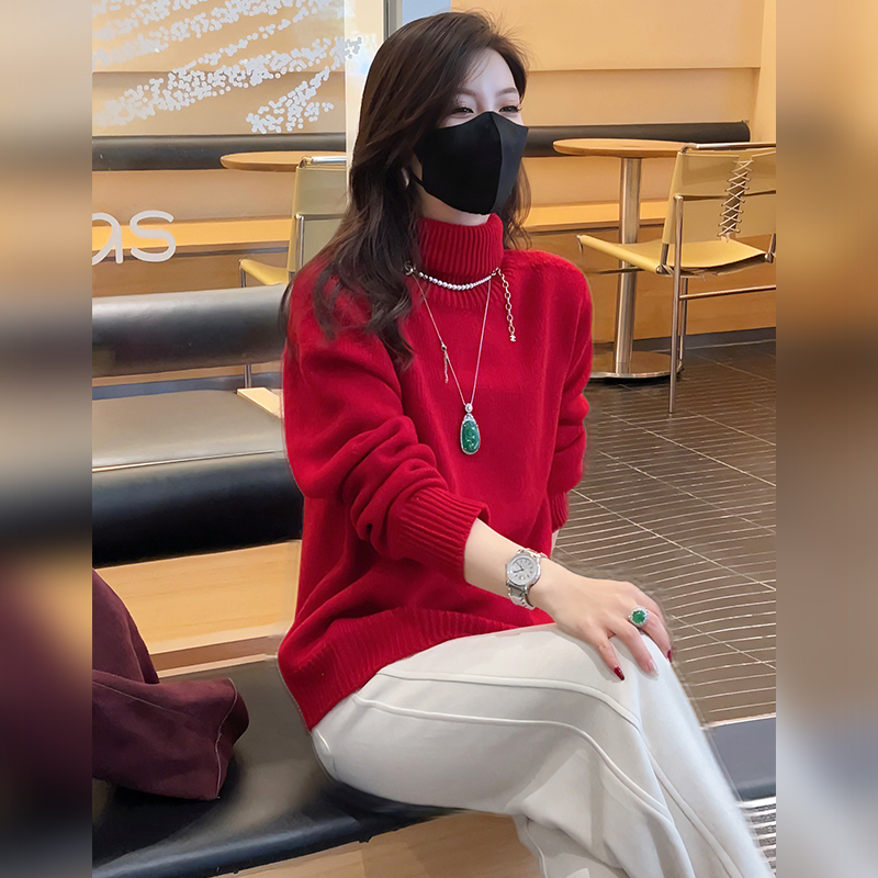 【linda姐高端线】秋冬新款时尚气质羊毛高领针织衫AW5ZDD0031