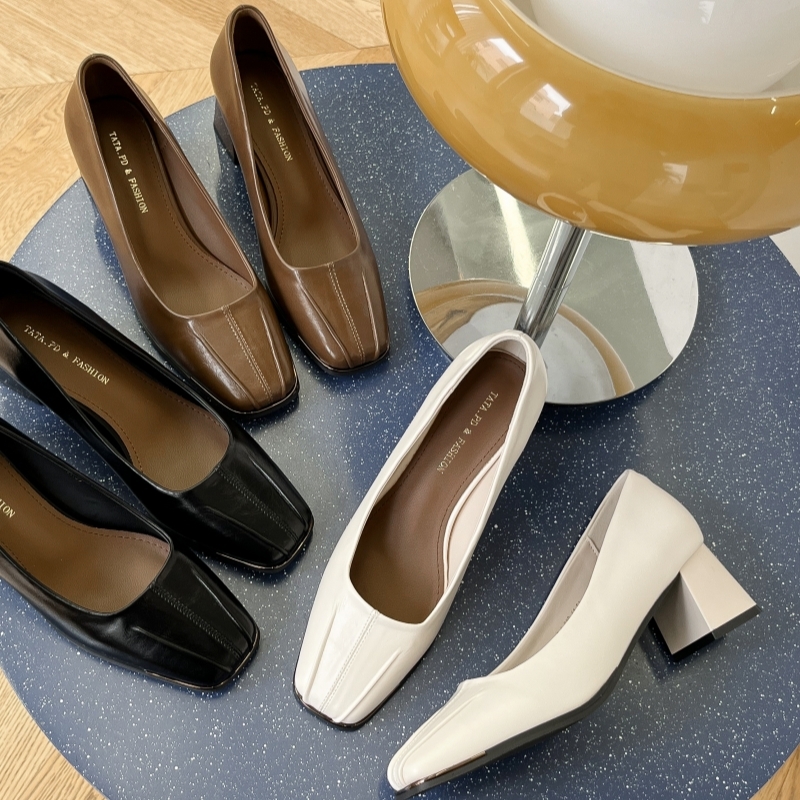 （001-100）清仓时尚高货柜柜单鞋粗跟细跟真皮跟鞋