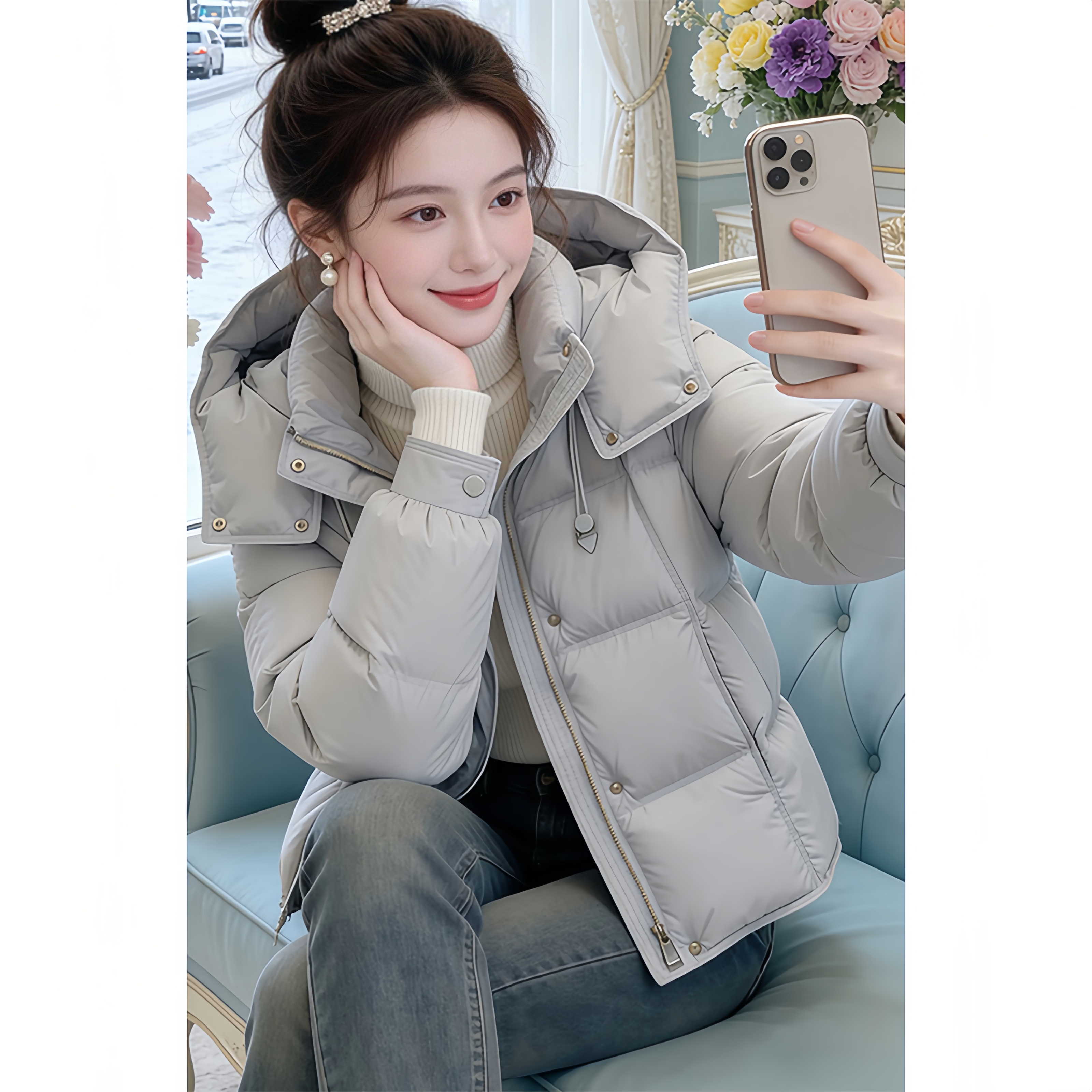 2026新款冬棉服女连帽加厚保暖潮流外套短款宽松泡芙面包服