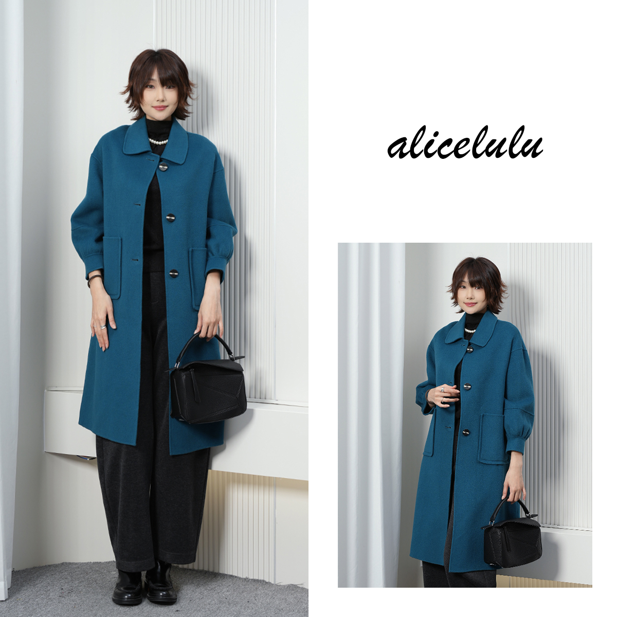 alicelulu 轻奢主义.毛呢大衣 柔糯细腻优雅翻领 S170022Ur
