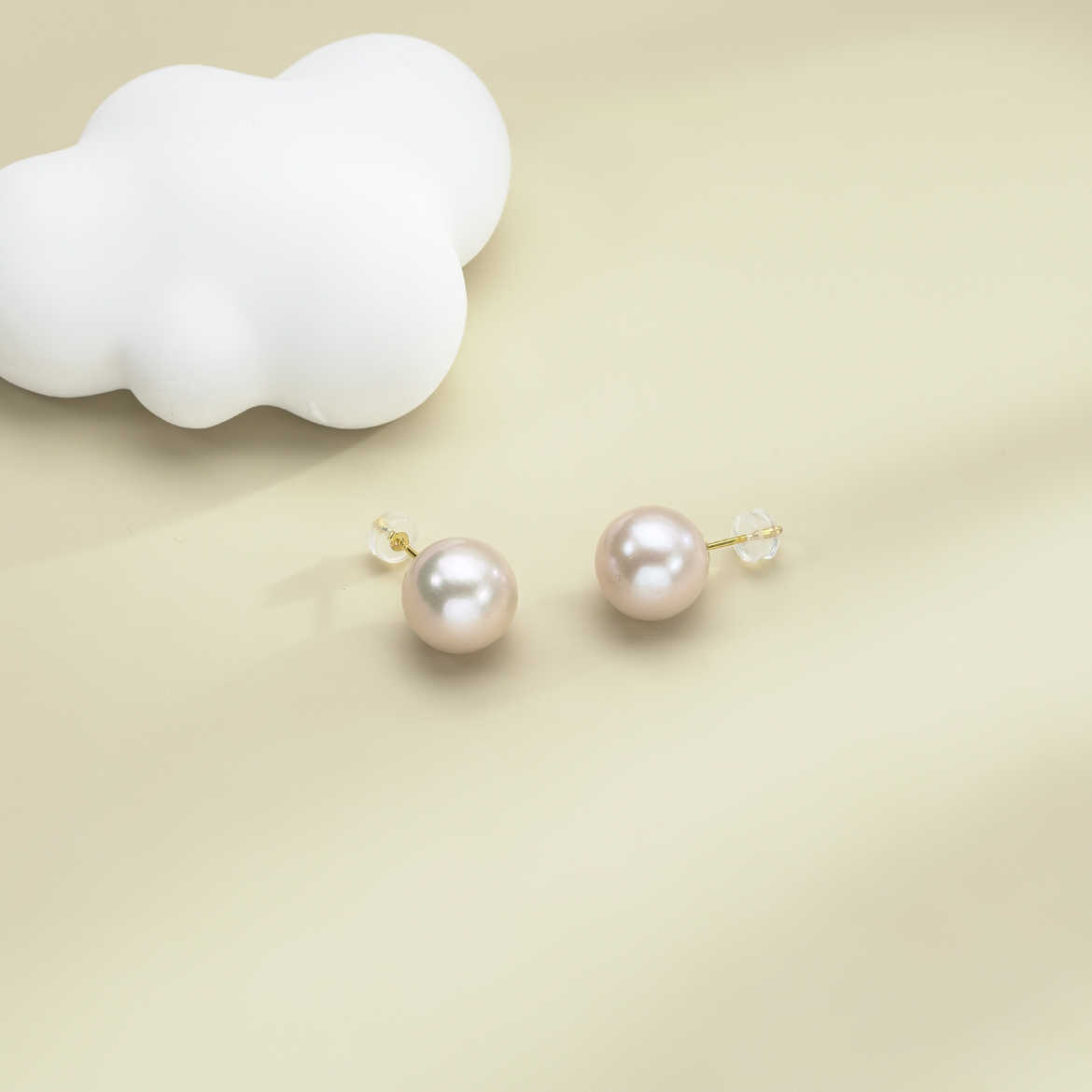 Gloire/古名【琦琦】S925银 淡水珍珠曼塔玫瑰耳钉 12-13mm-LY090