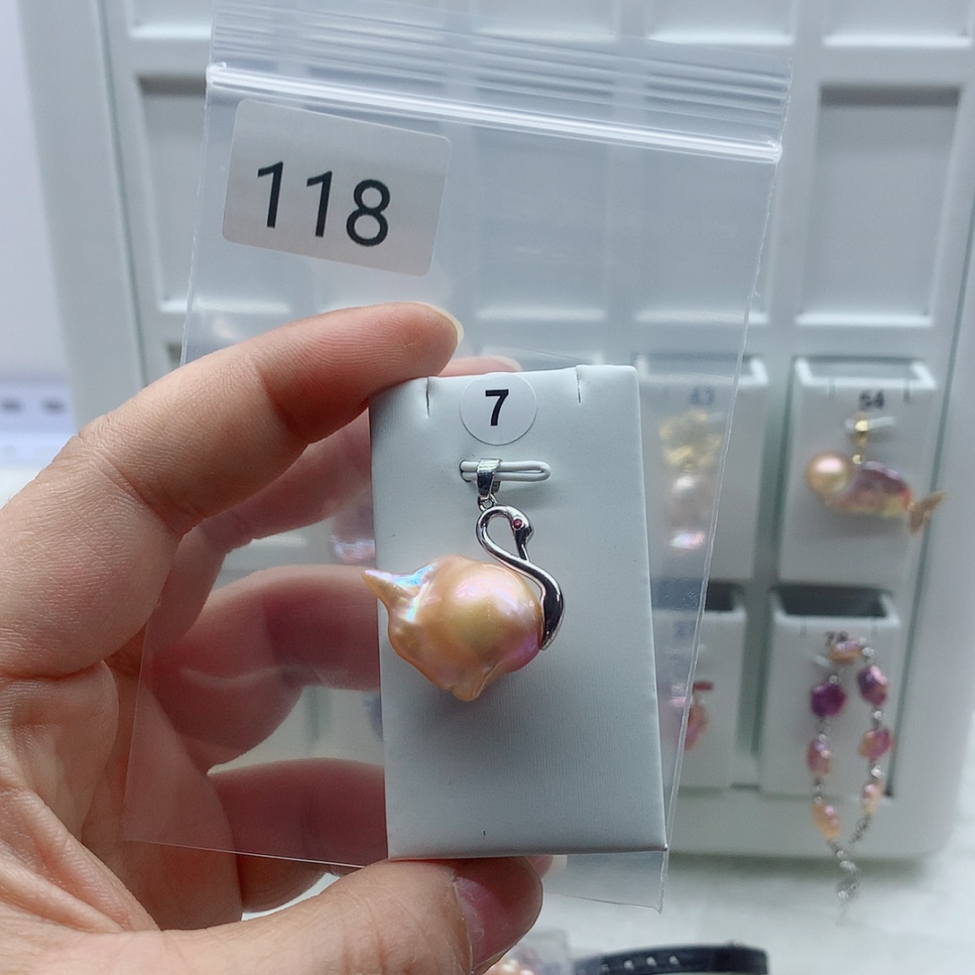 合金淡水珍珠吊坠(不含链)