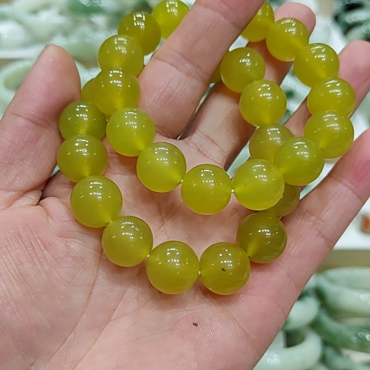 蛇纹石玉手链未镶嵌多样性拍一发一个别墨点