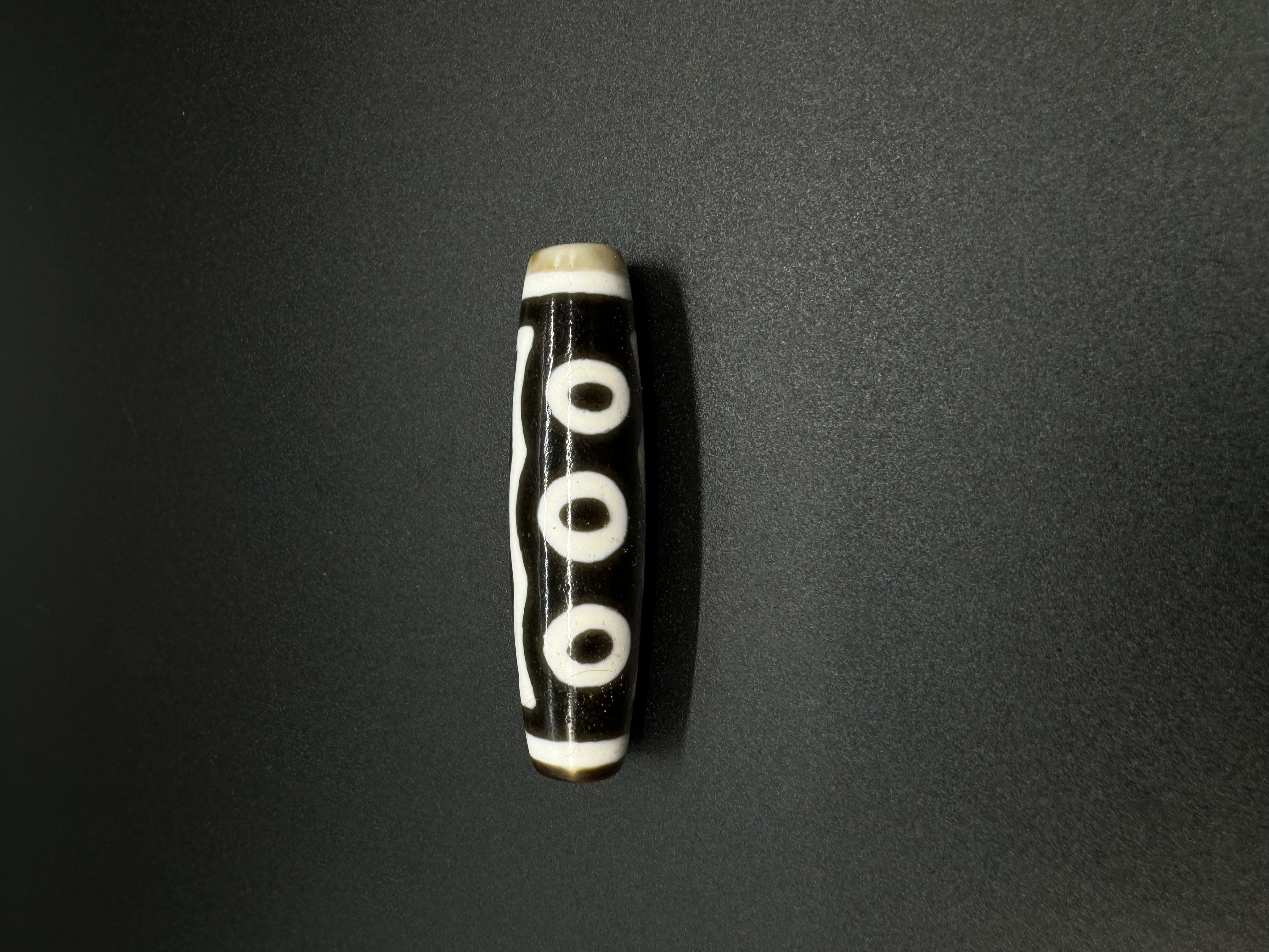 精品手工黑白宝盖五眼玛瑙珠 咬色扎实 图腾清晰 轻奢民族风