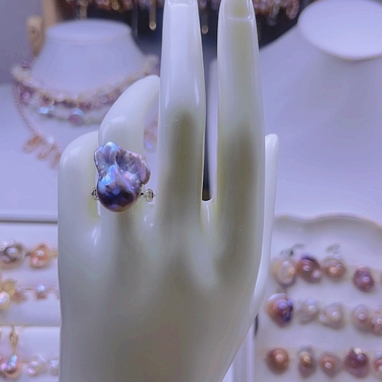 淡水珍珠戒指合金