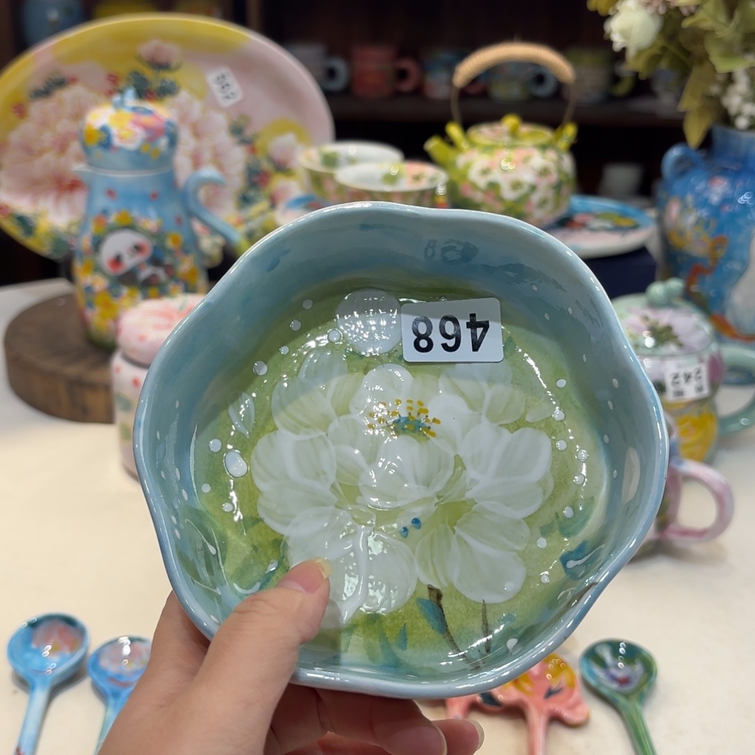 景德镇手绘高温釉下彩陶瓷茶具