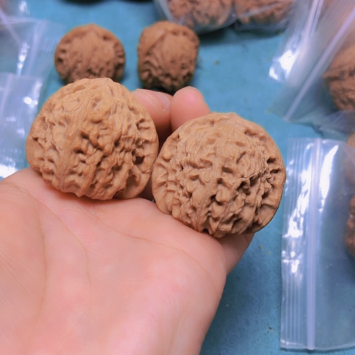 【闪购商品】把件核桃37白狮子修尖出油