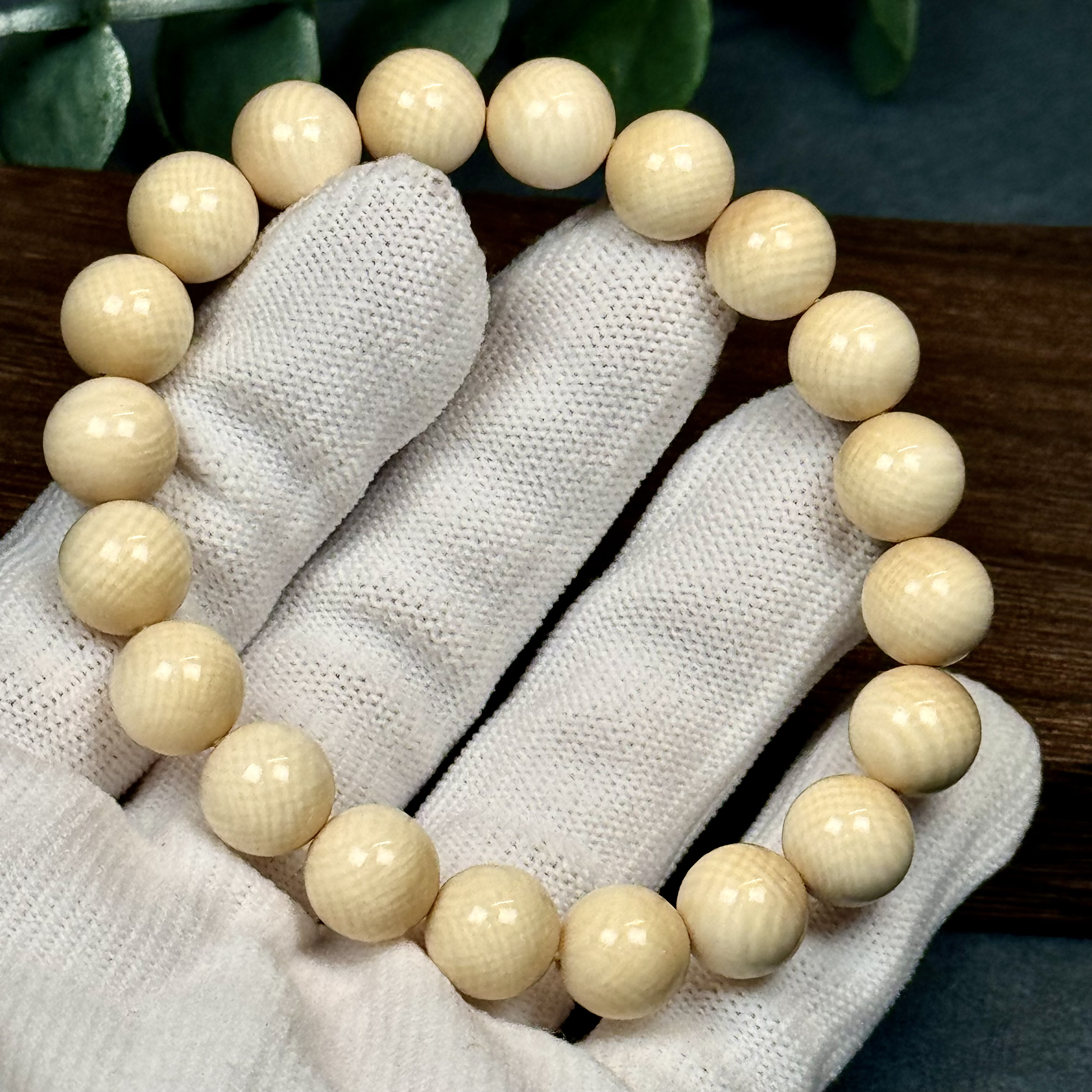 C061【收藏品】天然猛犸牙 爆满纹果冻料手串10mm支持鉴定