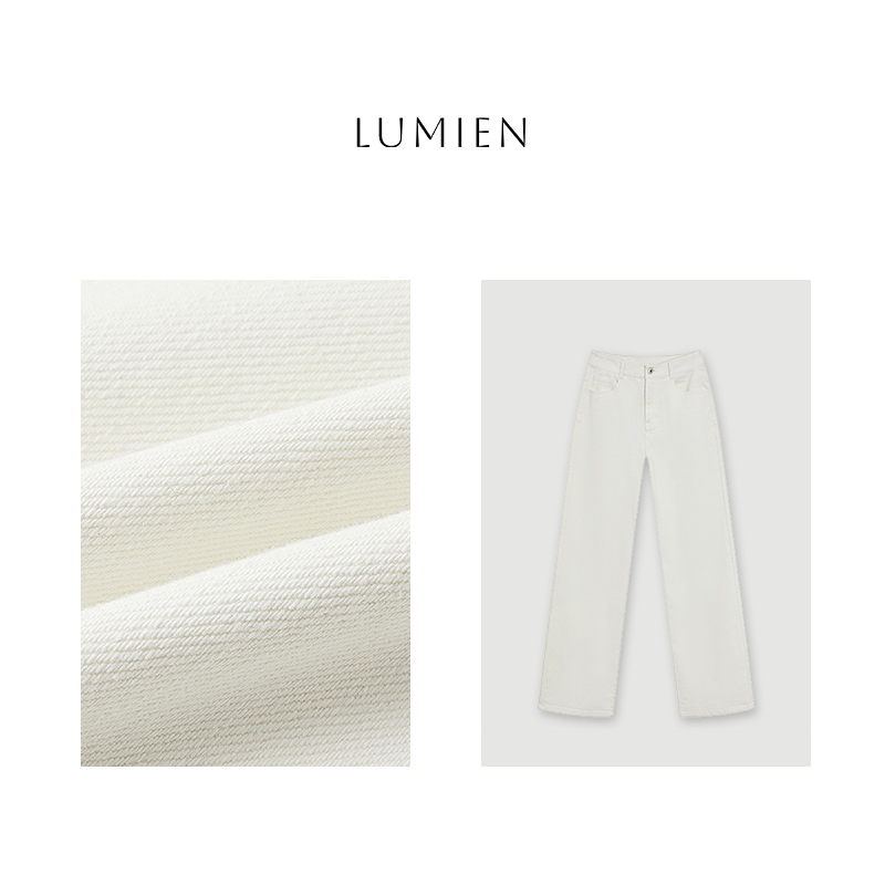 【LUMIEN 】早春新款时尚老钱风设计百搭宽松直筒牛仔裤女LX5AKK038