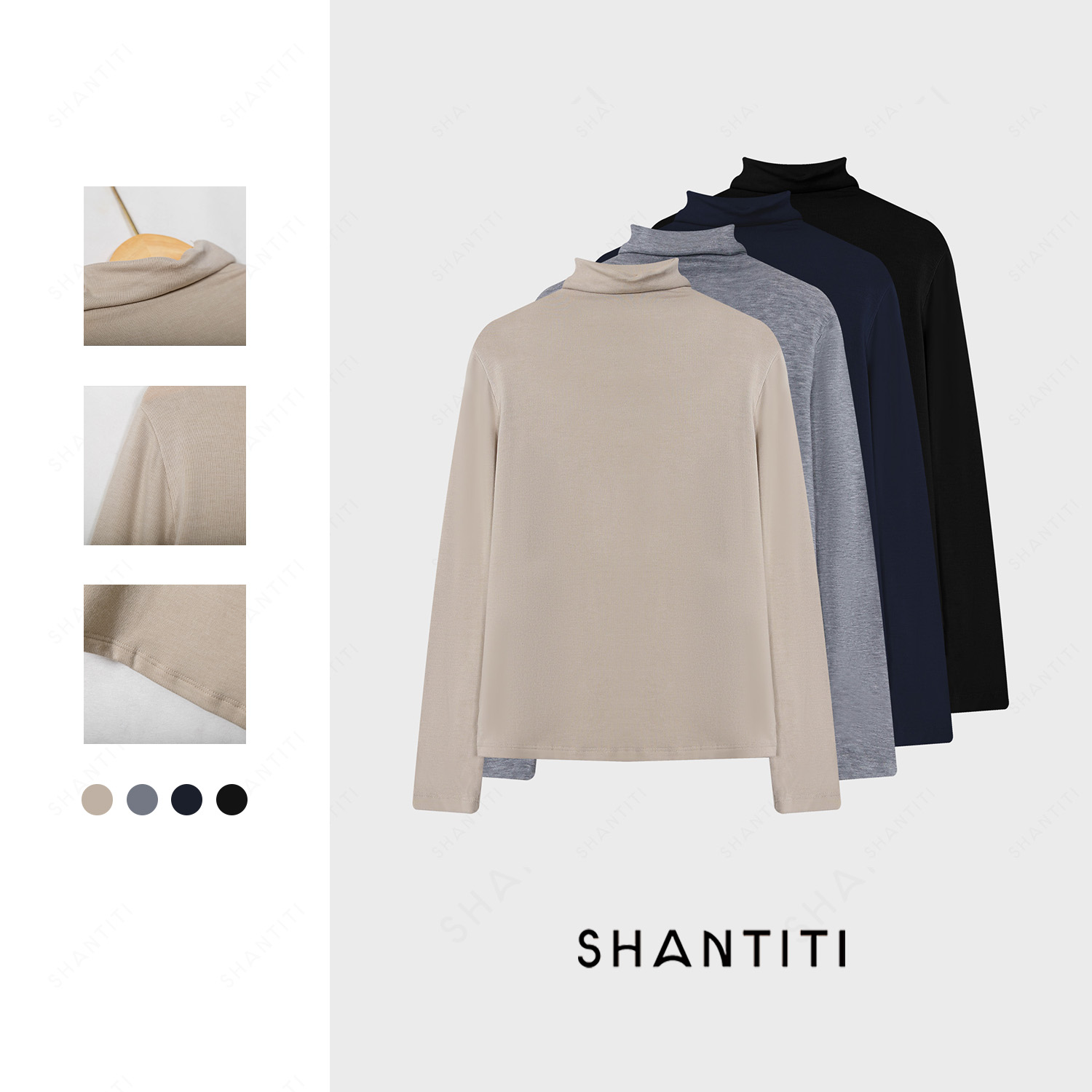 『升级小奶皮』堆堆领女士秋冬羊毛亲肤打底衫 亲肤百搭保暖绒衣