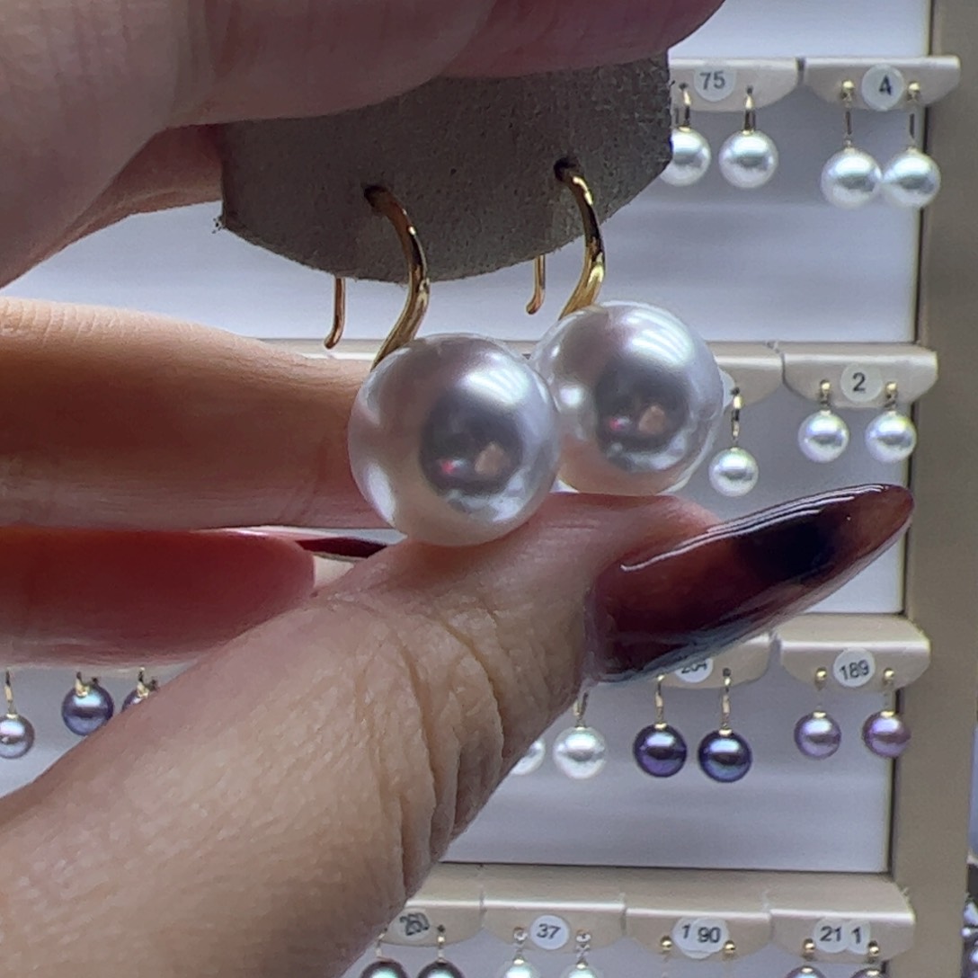 淡水珍珠耳饰银S925镶嵌