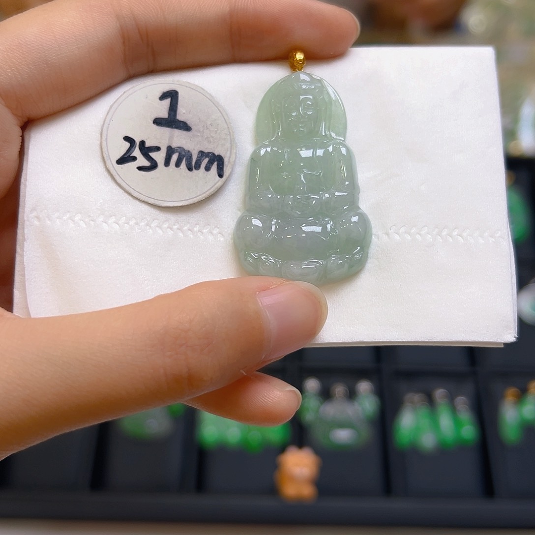 翡翠吊坠(不含链)18K金镶嵌翡翠