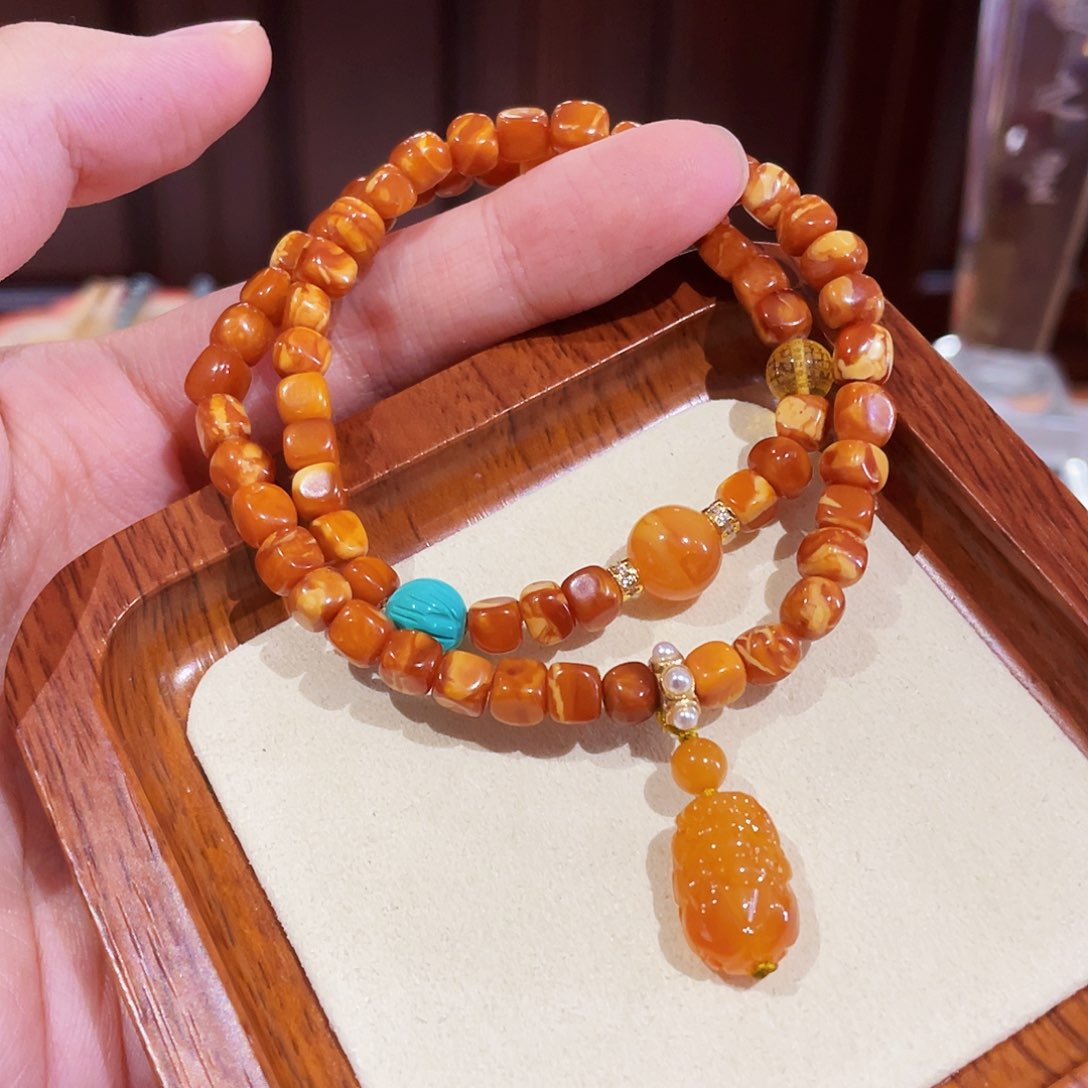 未镶嵌蜜蜡手链手串