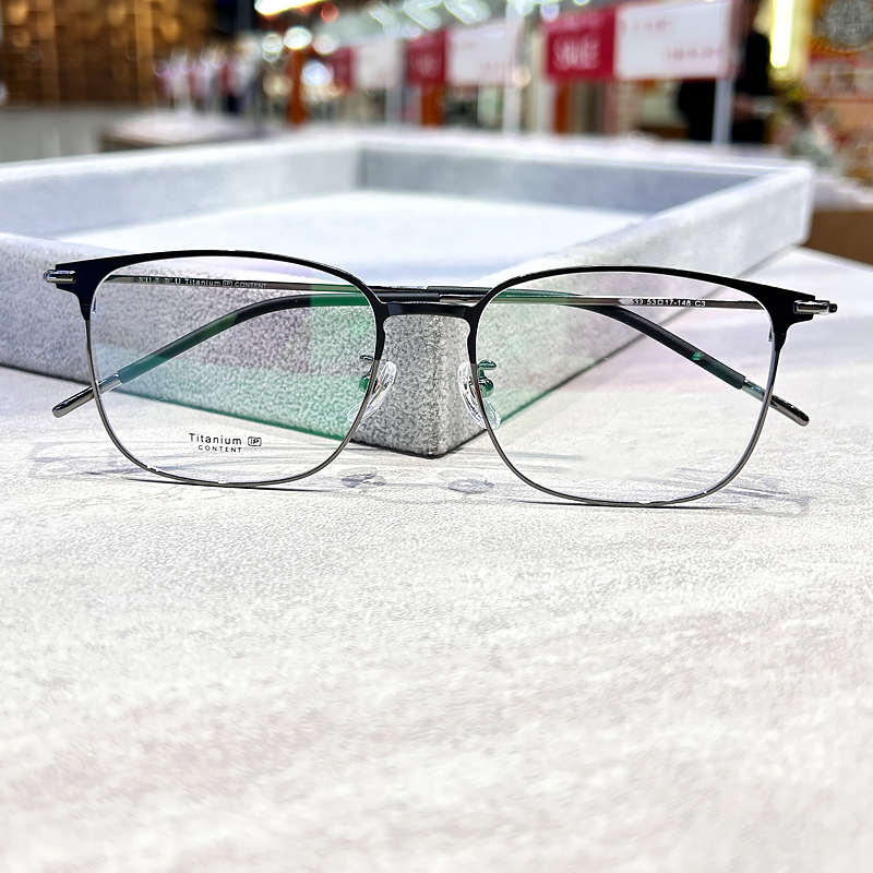 精简气质眉线架男超轻大方近视眼镜框架商务休闲款可配度数