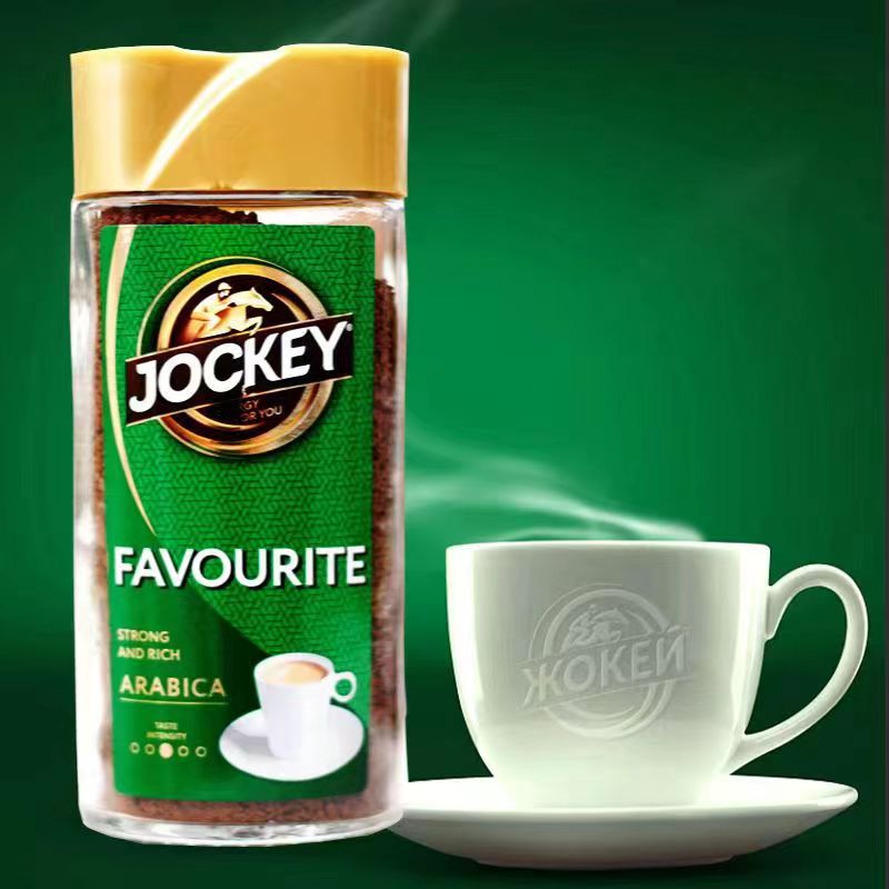 进口俄罗斯咖啡黑骑士牌干粉浓郁经典香醇无蔗糖速溶纯黑咖啡95g