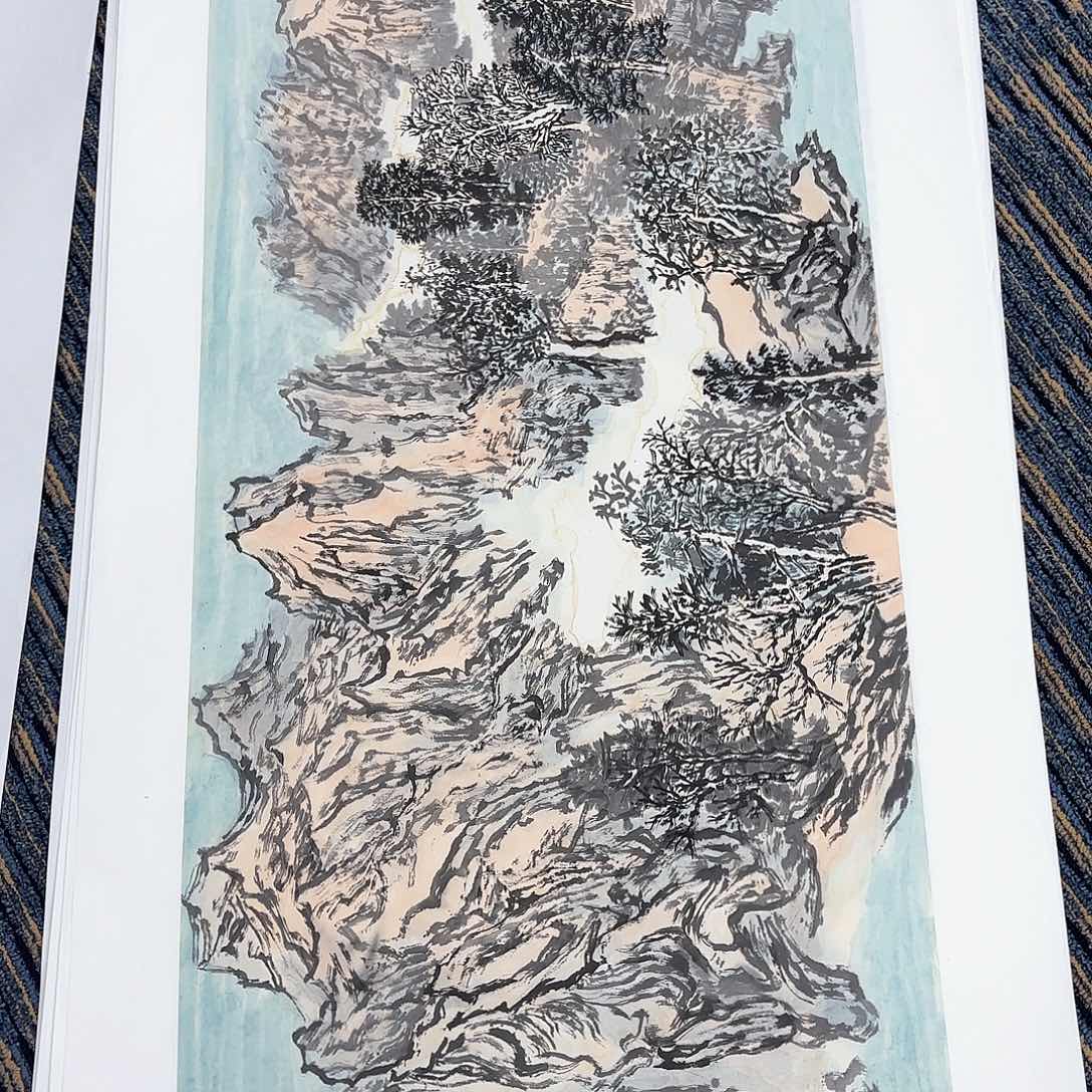 国画啊*?许永州三尺山水朱