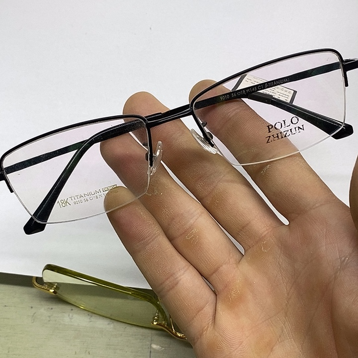 国***X半框款竹叶青老花镜100度帝王绿