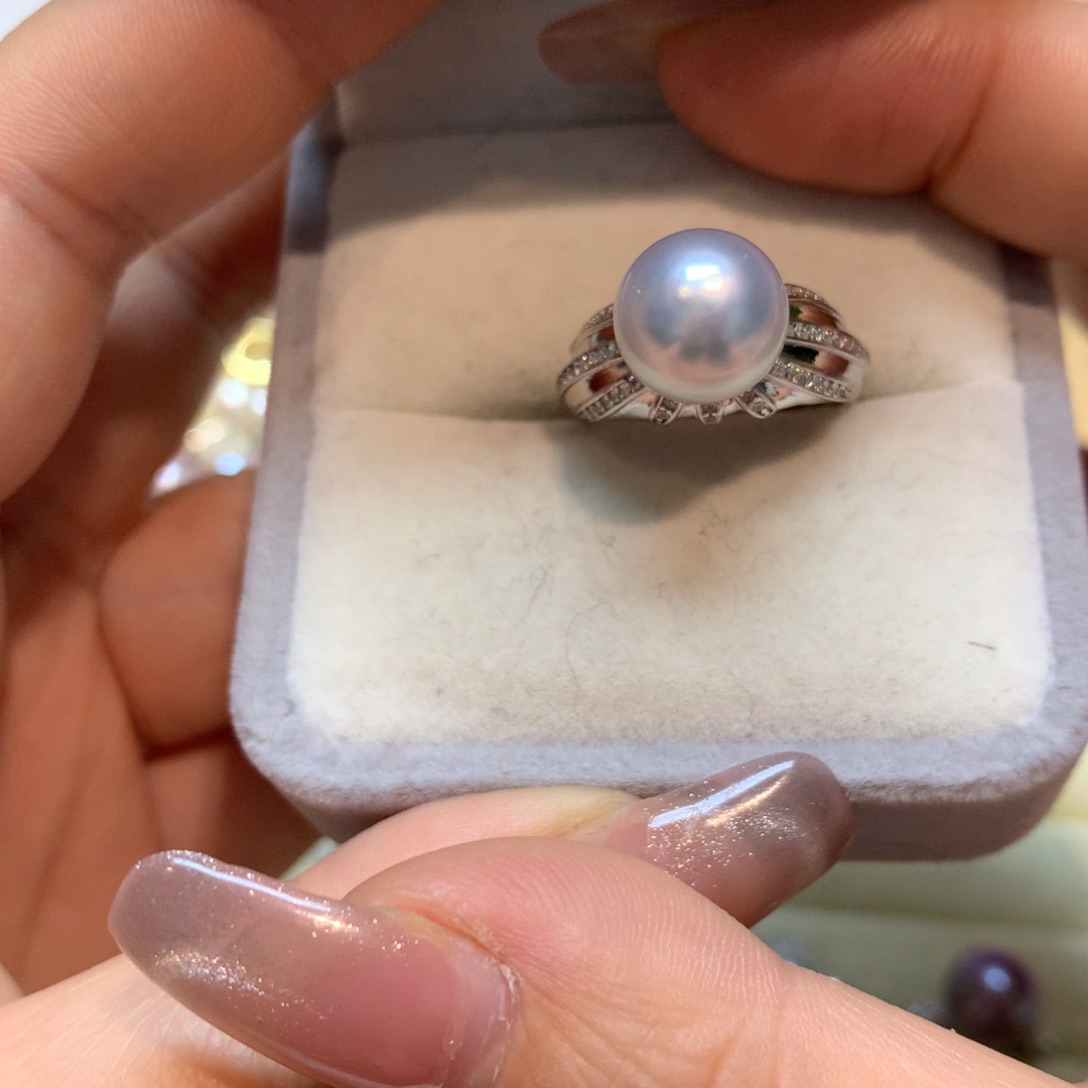 海水珍珠戒指银S925镶嵌